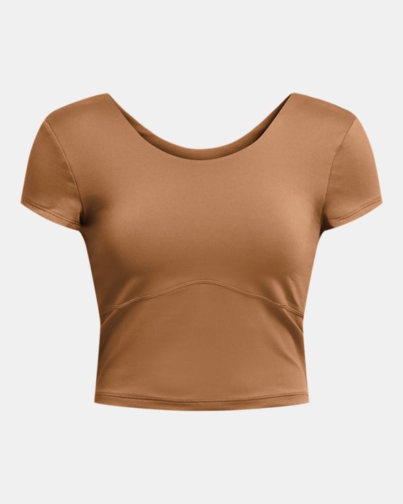 Women's UA Meridian Fitted Short Sleeve, Brown, pdpMainDesktop image number 4